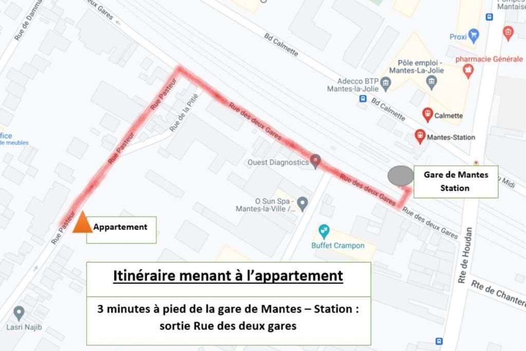 Appartement F2 De Haut Standing En Hypercentre Avec Jardin Prive A 270 M De La Gare De Mantes ! Экстерьер фото